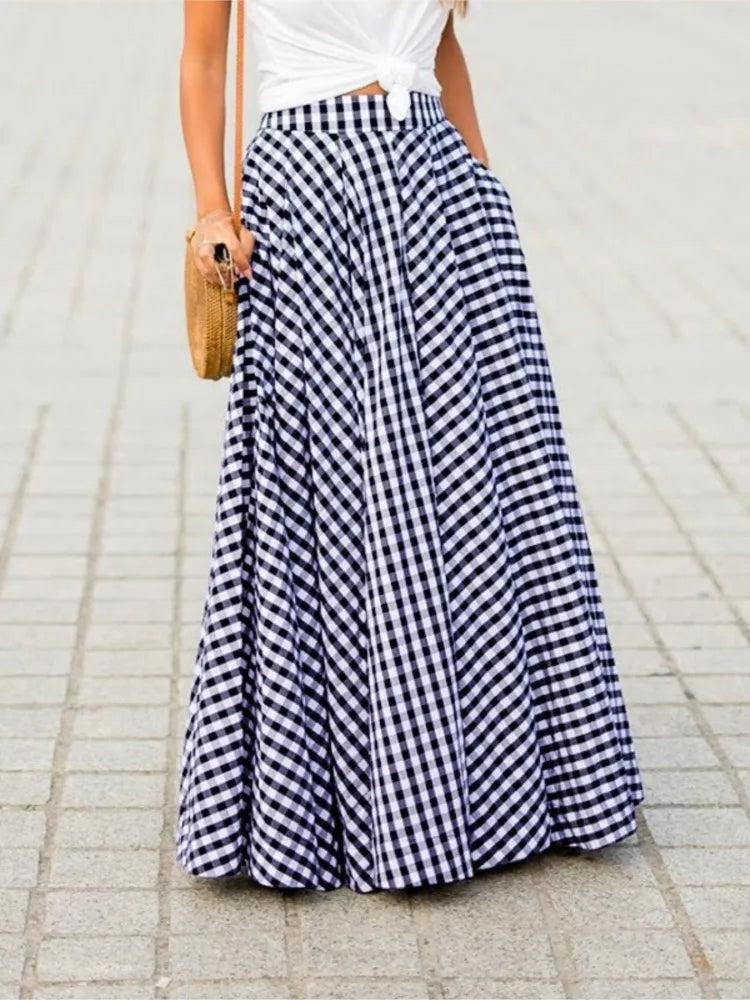High Waist Floor Length Skirt