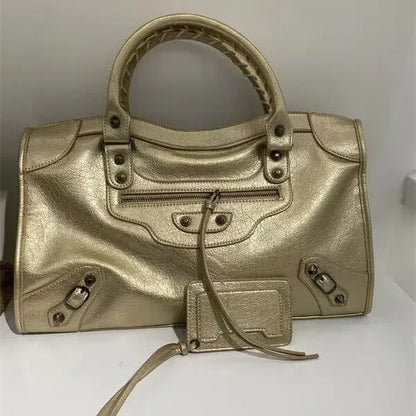 Slouchy Moto Hobo Shoulder Bag