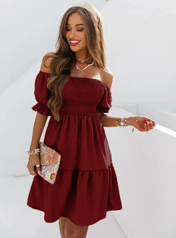 Puff Sleeve Off-Shoulder Dress