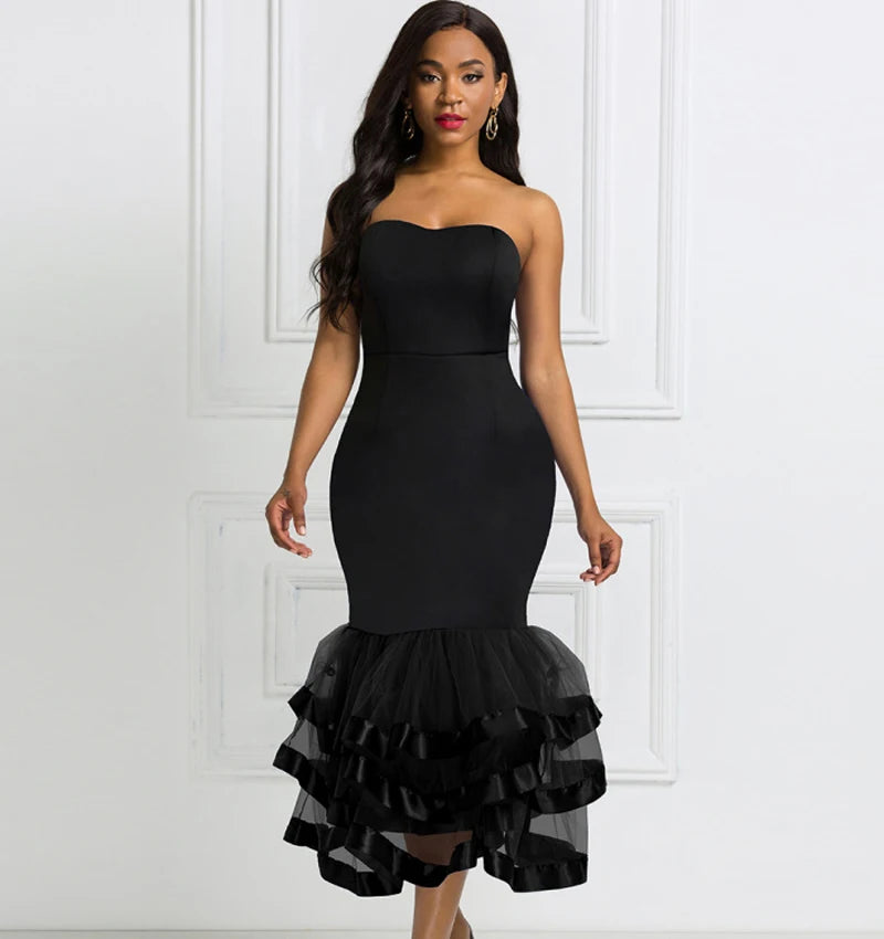 Layered Off-Shoulder Party Dress