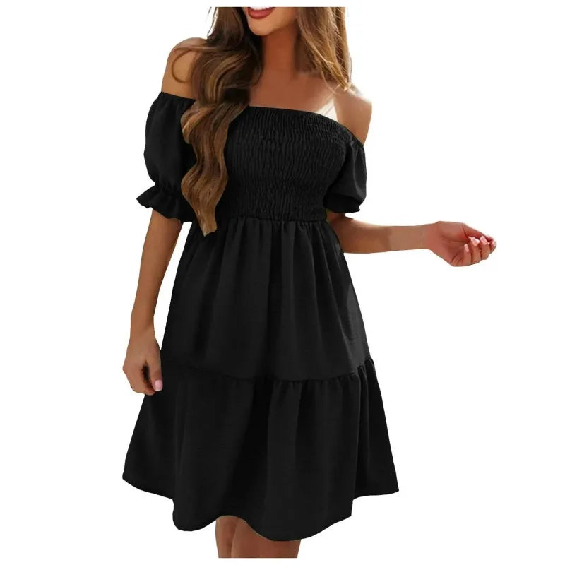 Puff Sleeve Off-Shoulder Dress
