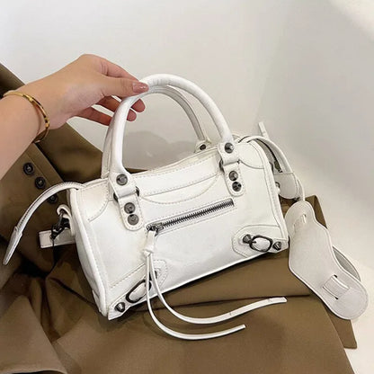 Slouchy Moto Hobo Shoulder Bag