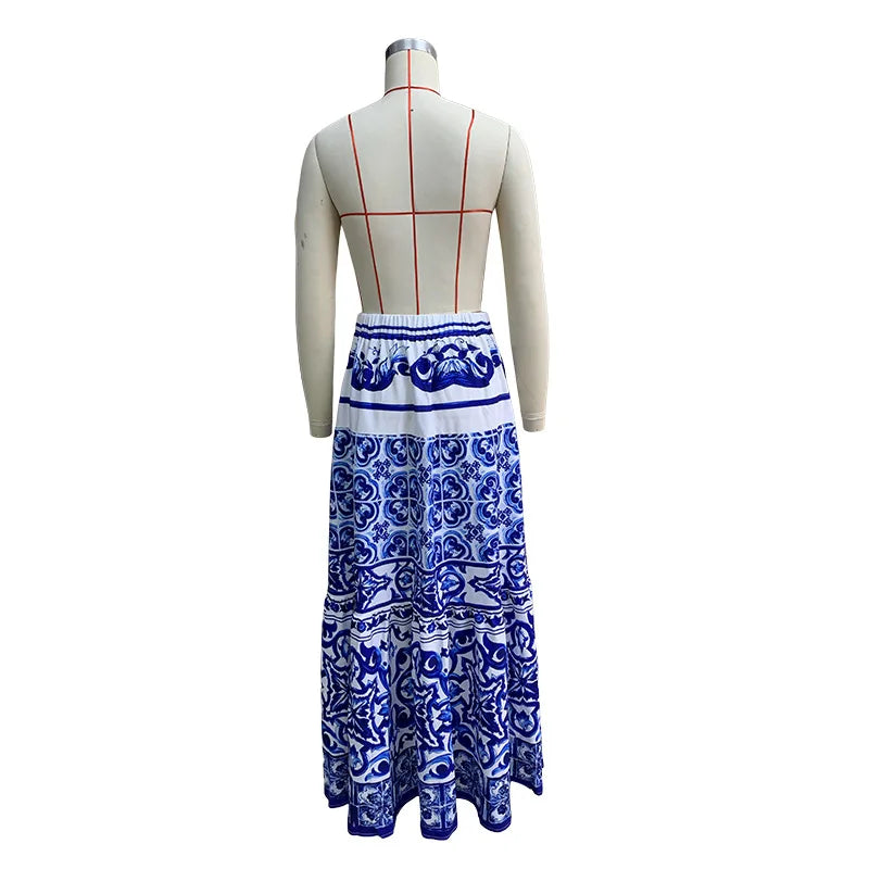 Floral Print Straight Maxi Skirt