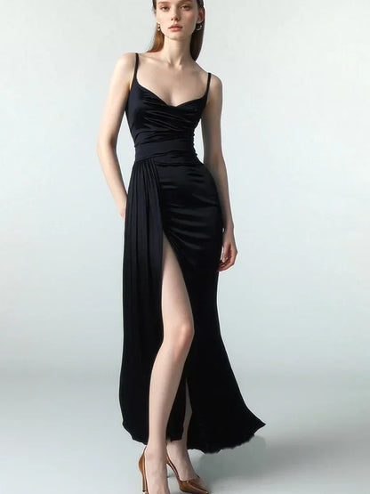 Backless Slash Neck Evening Dress