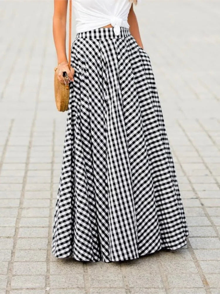 High Waist Floor Length Skirt