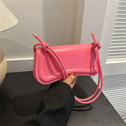 Linen Baguette Shoulder Bag
