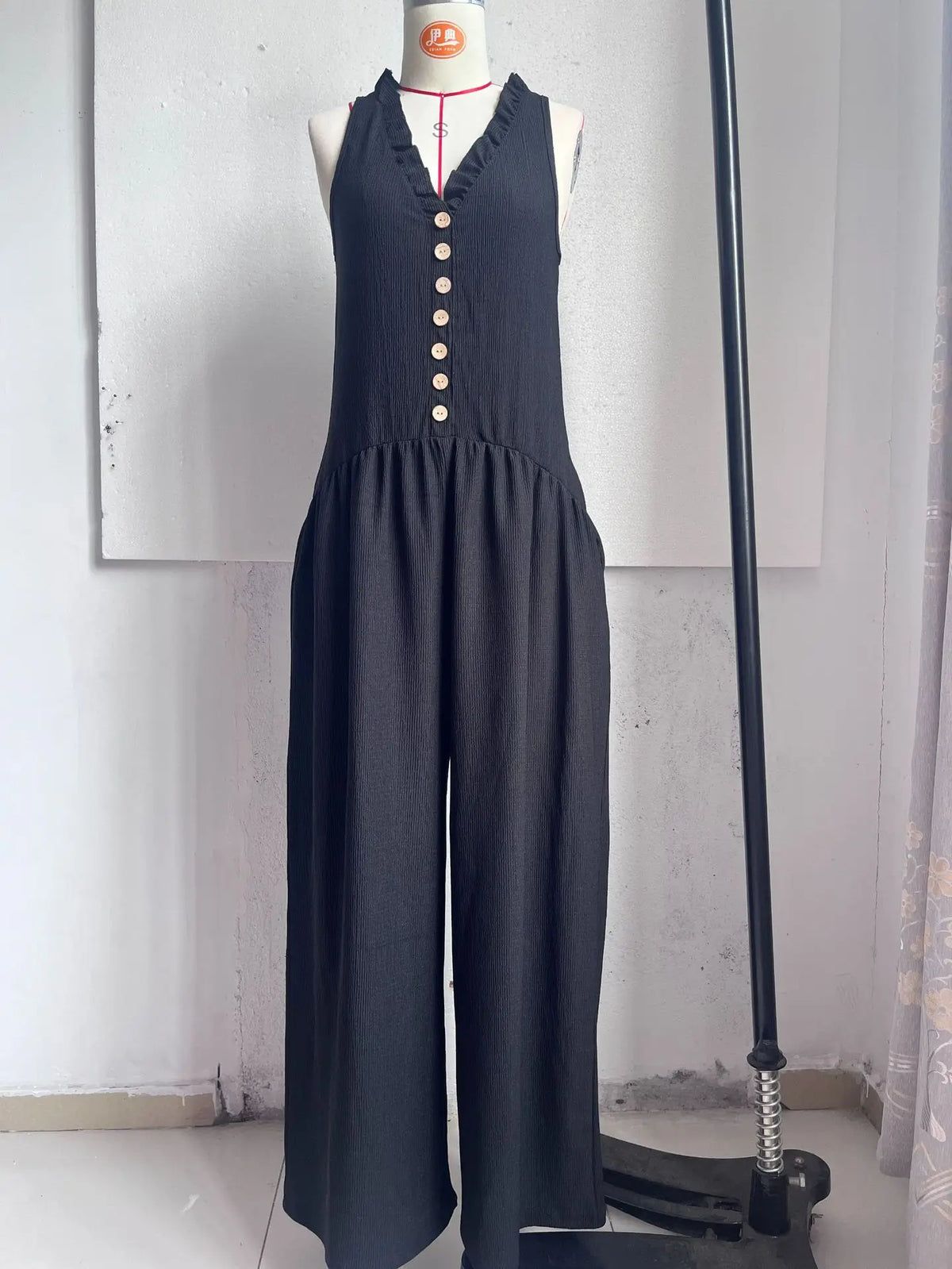 V-Neck Sleeveless Pocket Playsuit