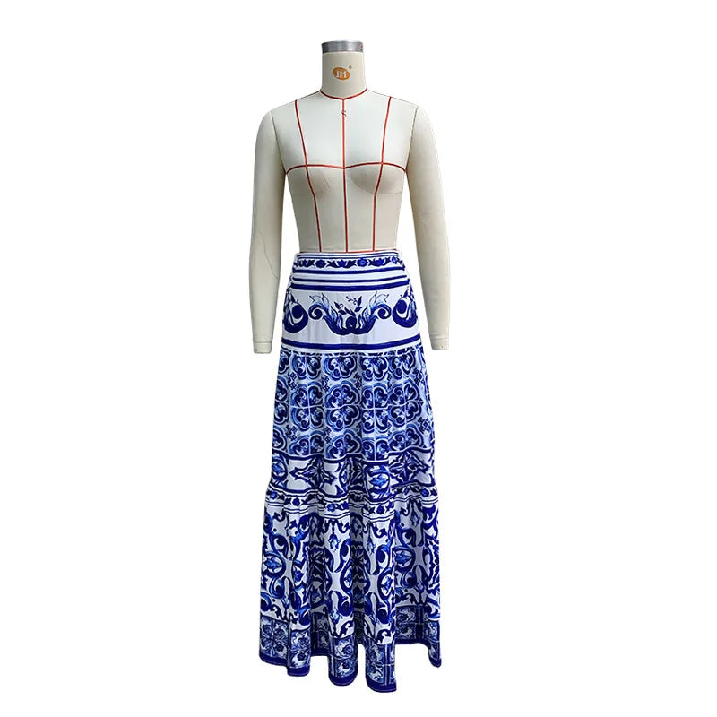 Floral Print Straight Maxi Skirt