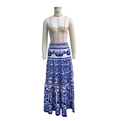 Floral Print Straight Maxi Skirt