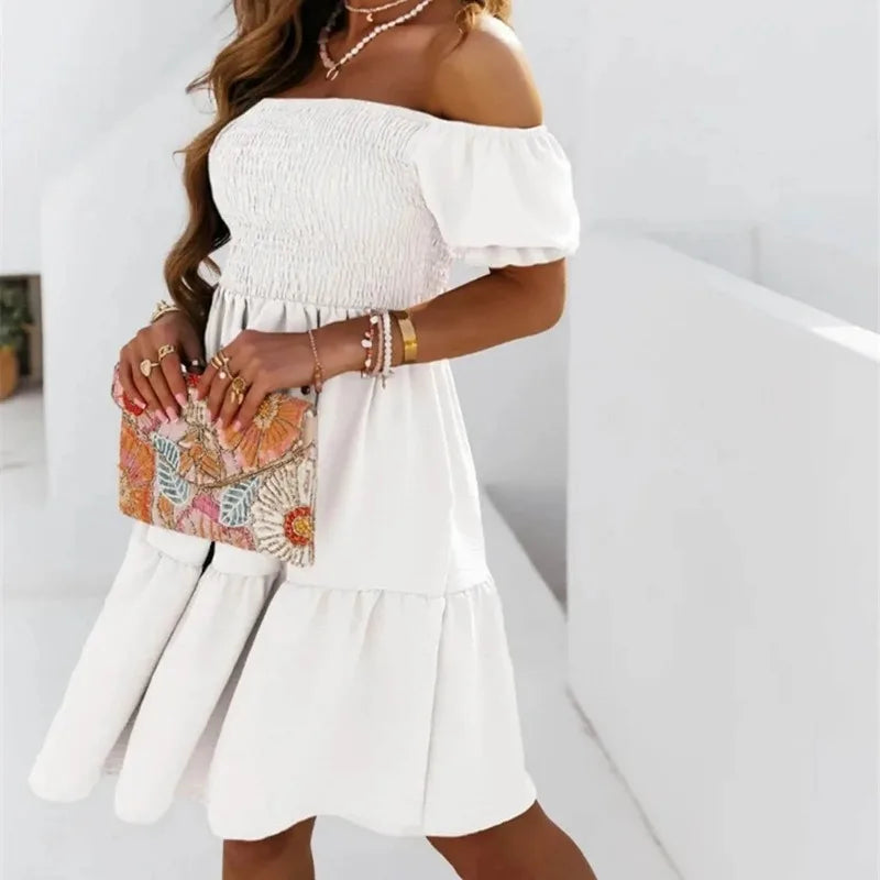 Puff Sleeve Off-Shoulder Dress