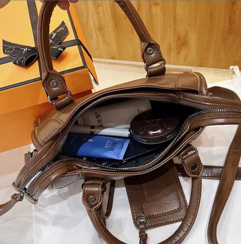 Slouchy Moto Hobo Shoulder Bag