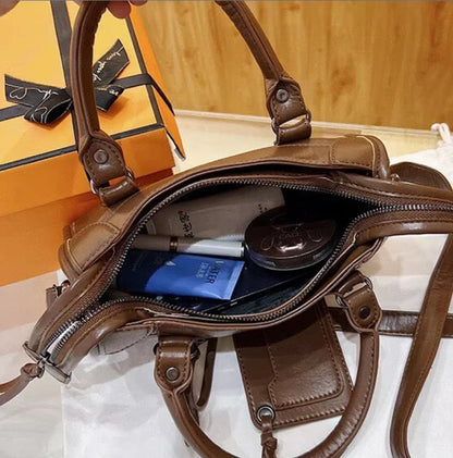 Slouchy Moto Hobo Shoulder Bag