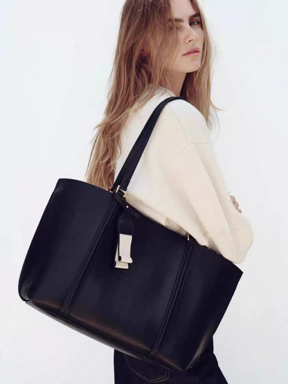 Minimalist Hasp Shoulder Tote