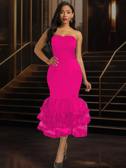 Layered Off-Shoulder Party Dress