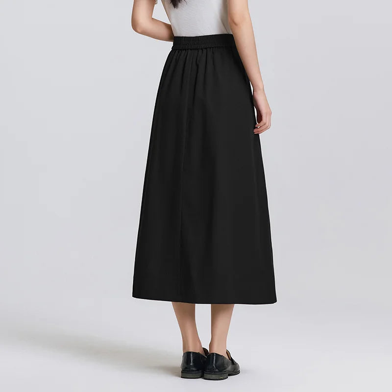 Cotton Lyocell Umbrella A-Line Skirt