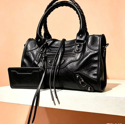 Slouchy Moto Hobo Shoulder Bag