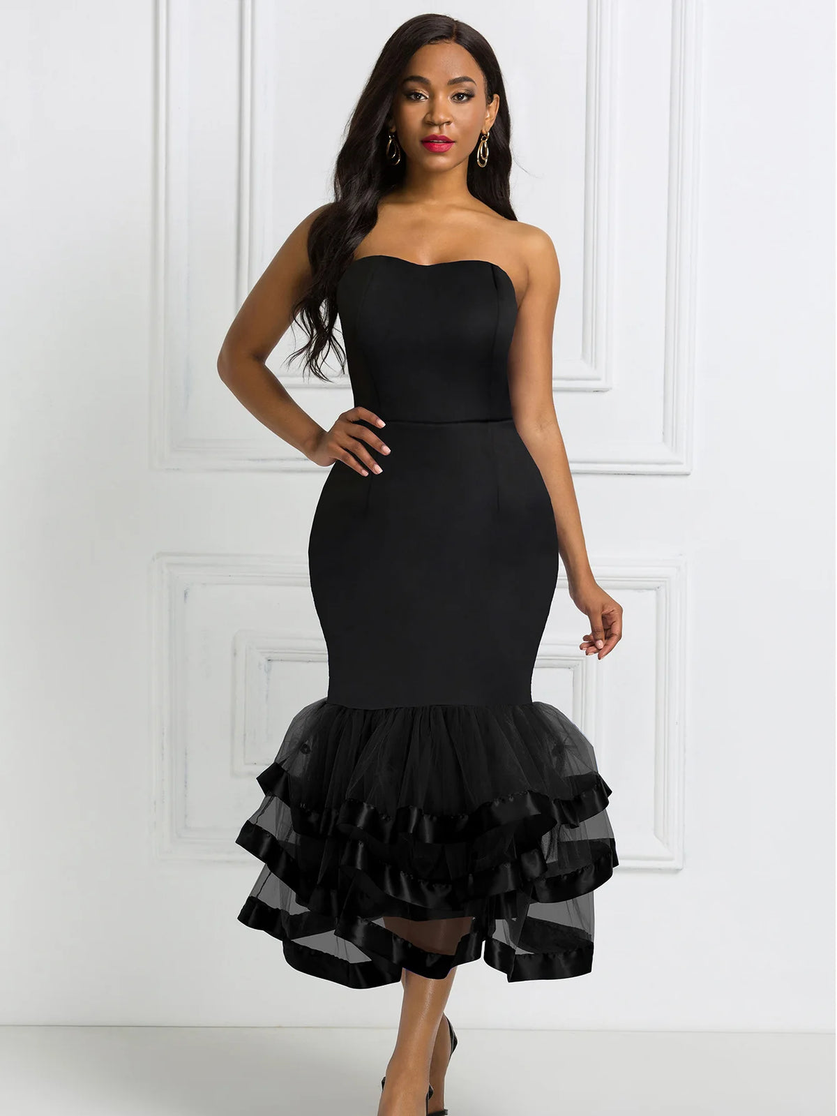 Layered Off-Shoulder Party Dress