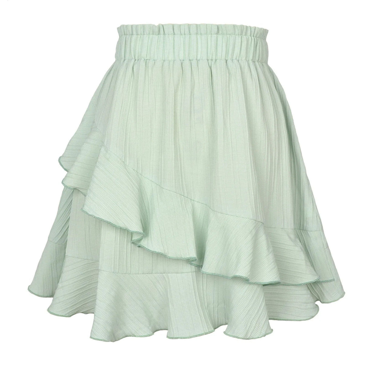 Ruffled Irregular Hem Mini Skirt