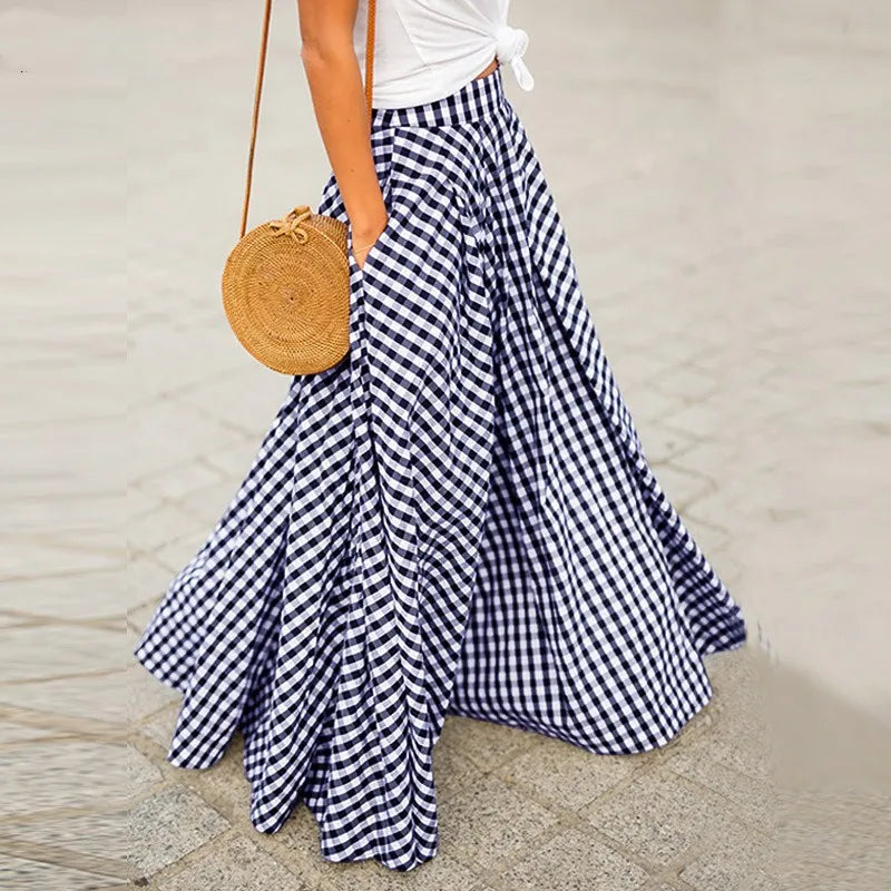 High Waist Floor Length Skirt