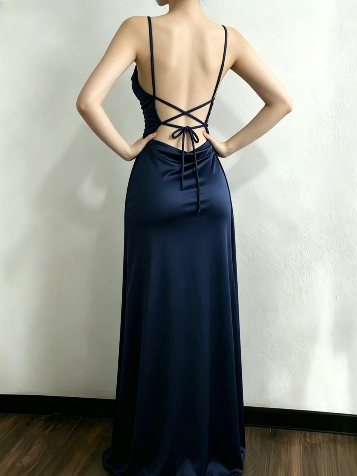 Backless Slash Neck Evening Dress