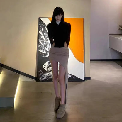 Asymmetric Hem Y2K Mini Skirt