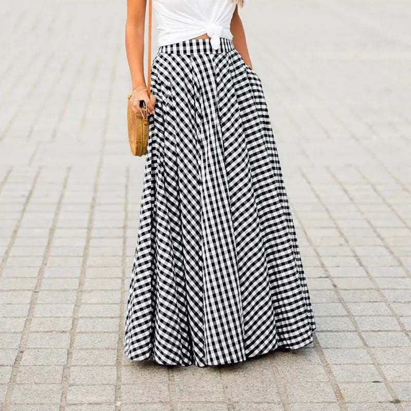 High Waist Floor Length Skirt