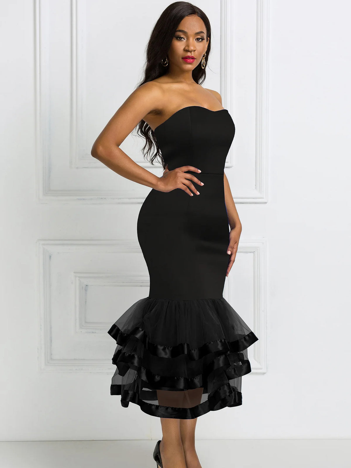 Layered Off-Shoulder Party Dress