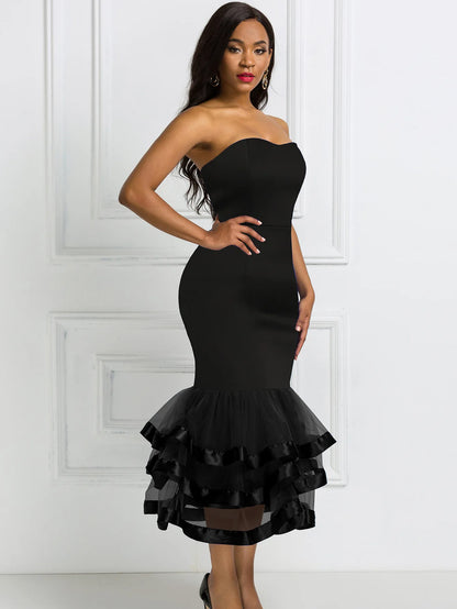 Layered Off-Shoulder Party Dress