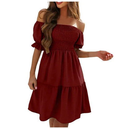 Puff Sleeve Off-Shoulder Dress