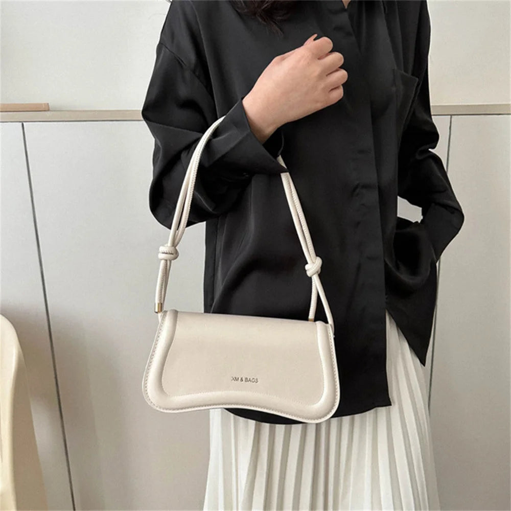 Linen Baguette Shoulder Bag