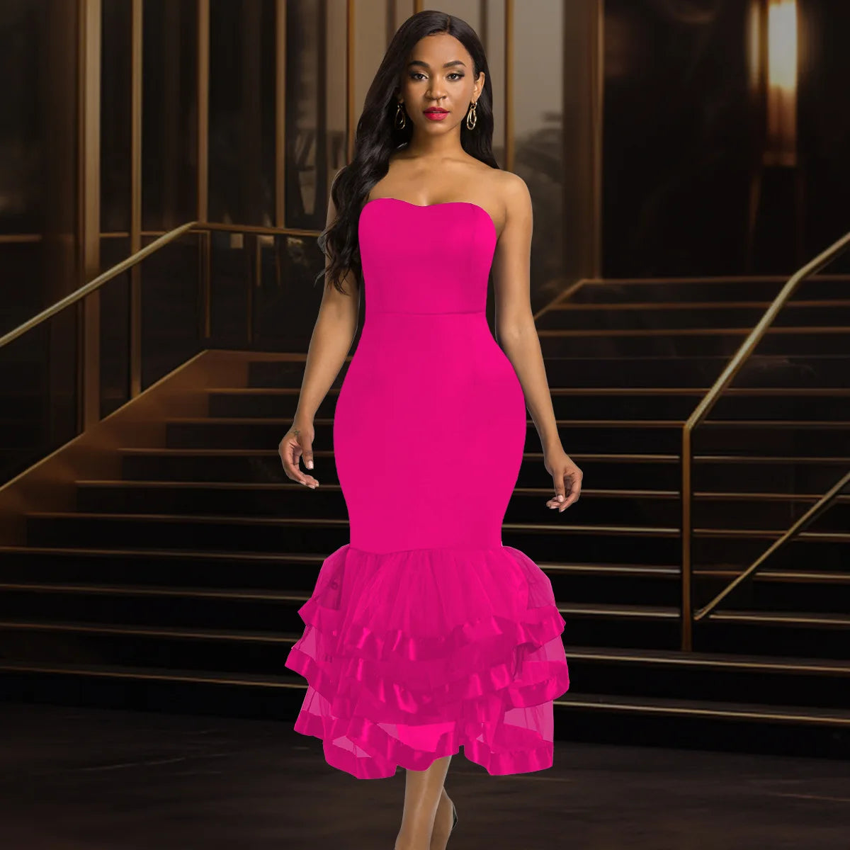 Layered Off-Shoulder Party Dress