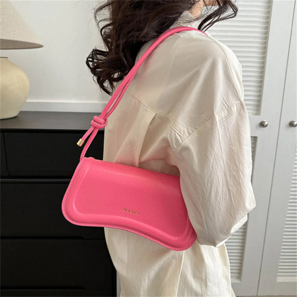 Linen Baguette Shoulder Bag