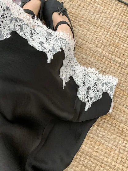 Lace Mesh High Waist Maxi Skirt
