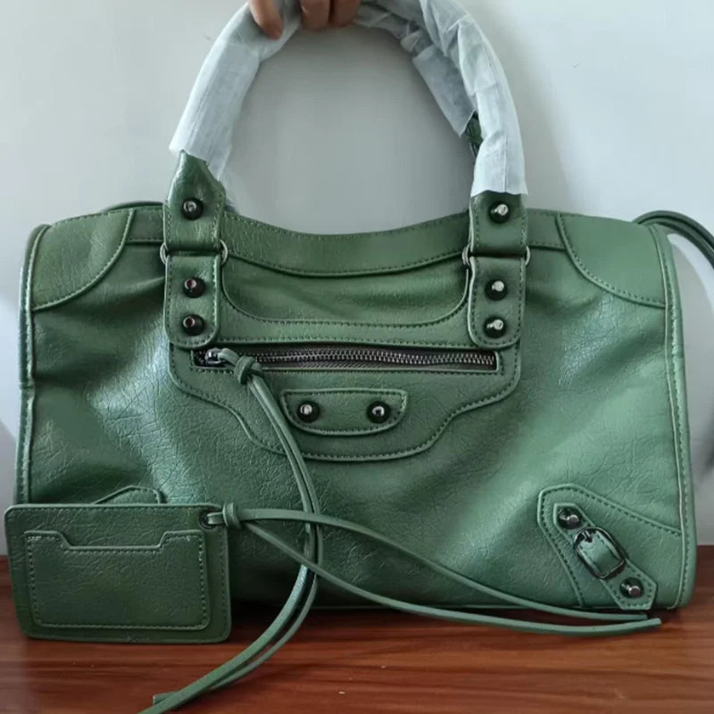 Slouchy Moto Hobo Shoulder Bag