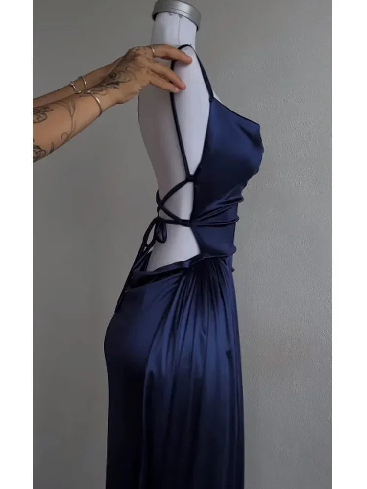 Backless Slash Neck Evening Dress
