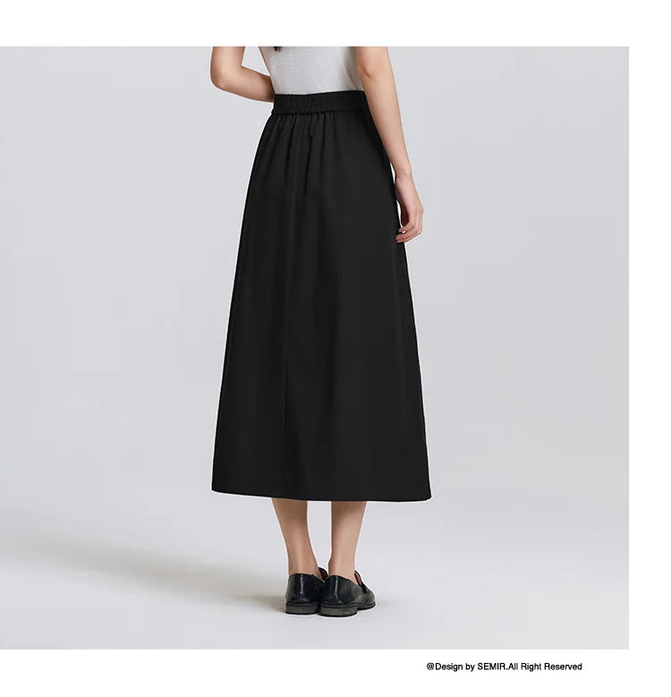 Cotton Lyocell Umbrella A-Line Skirt