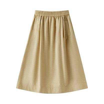 Cotton Lyocell Umbrella A-Line Skirt