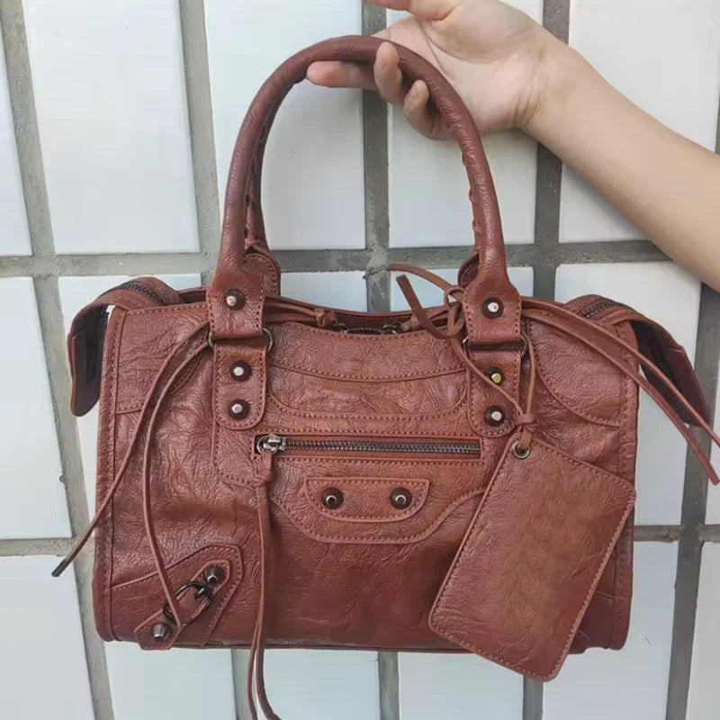Slouchy Moto Hobo Shoulder Bag