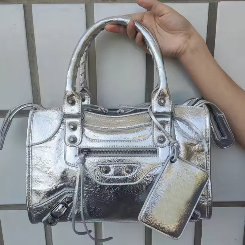 Slouchy Moto Hobo Shoulder Bag