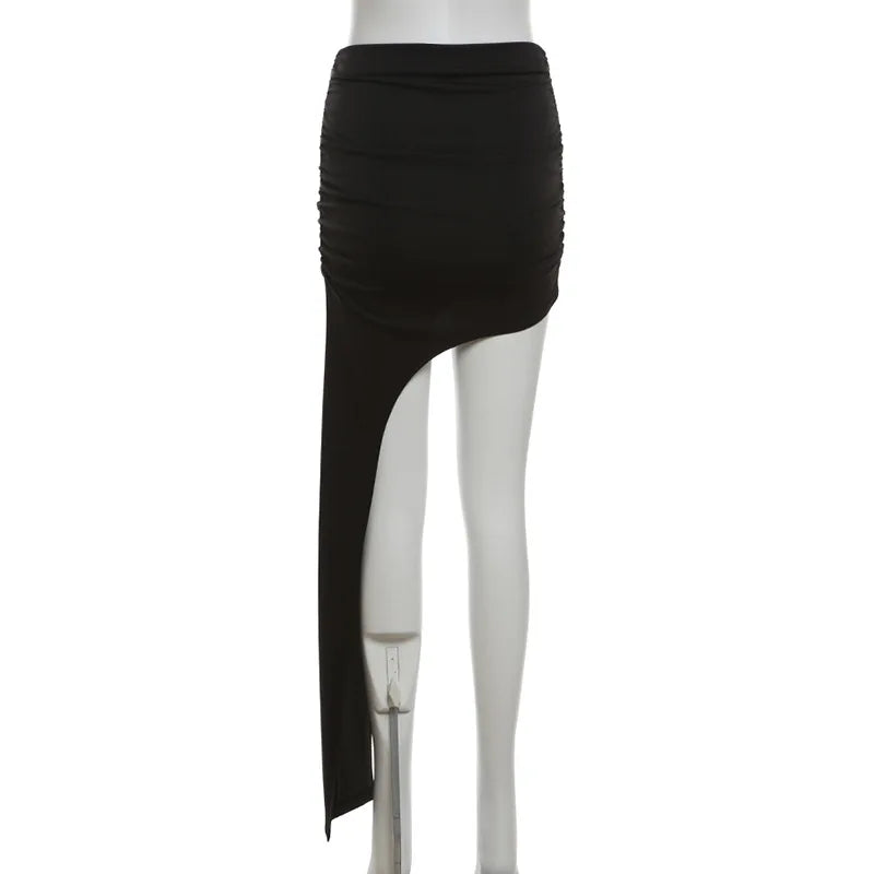 Asymmetric Hem Y2K Mini Skirt