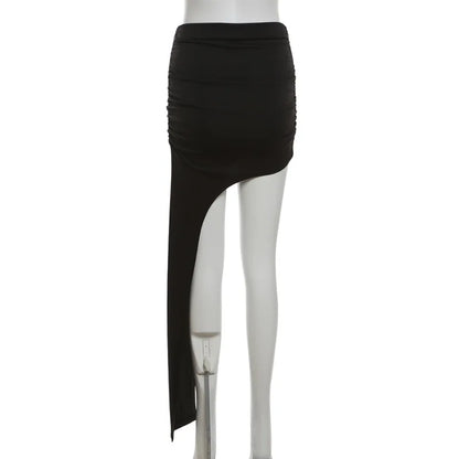 Asymmetric Hem Y2K Mini Skirt