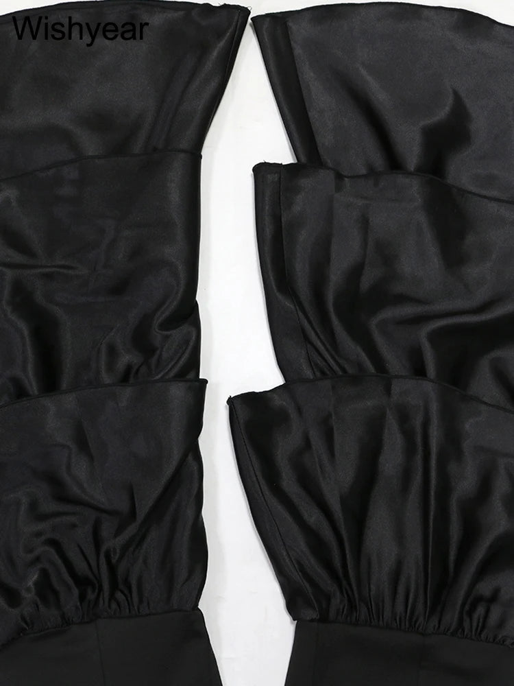 Strapless Ruffle Flare Jumpsuit