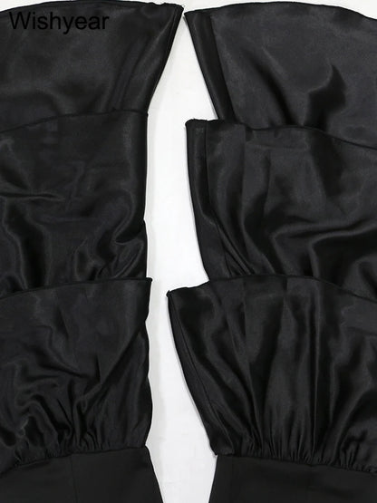 Strapless Ruffle Flare Jumpsuit
