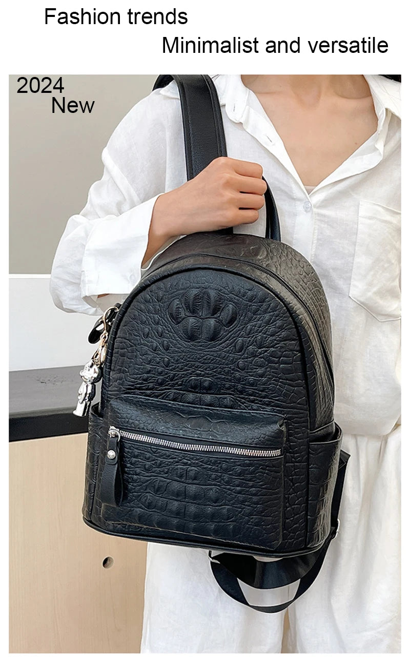 Embroidered Two-Size Backpack