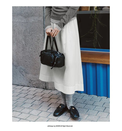 Cotton Lyocell Umbrella A-Line Skirt