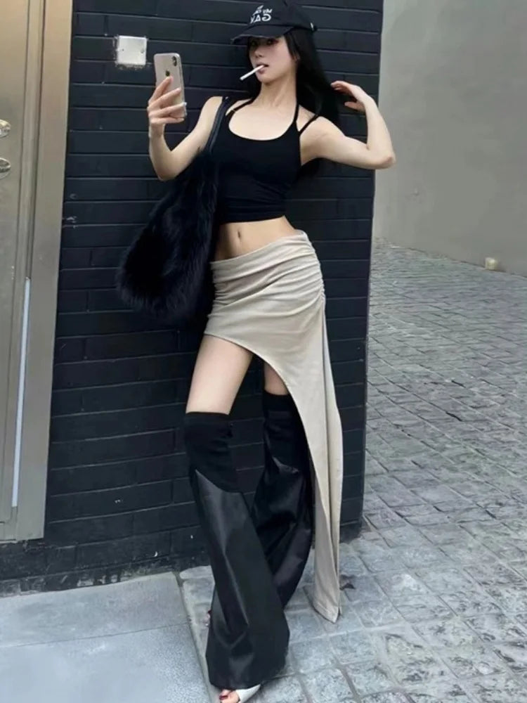 Asymmetric Hem Y2K Mini Skirt