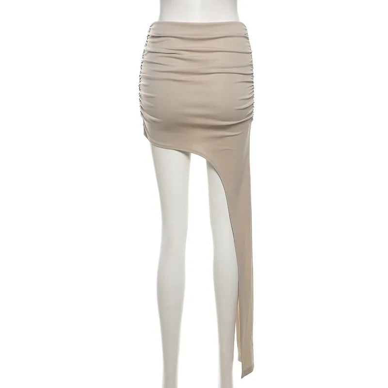 Asymmetric Hem Y2K Mini Skirt