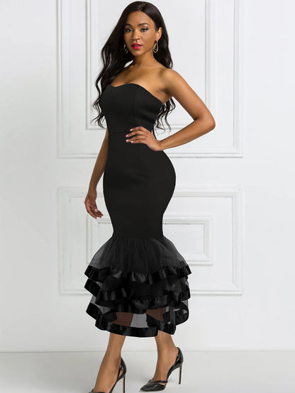 Layered Off-Shoulder Party Dress