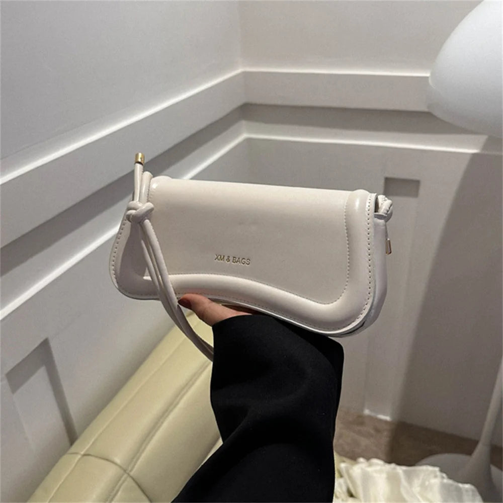 Linen Baguette Shoulder Bag