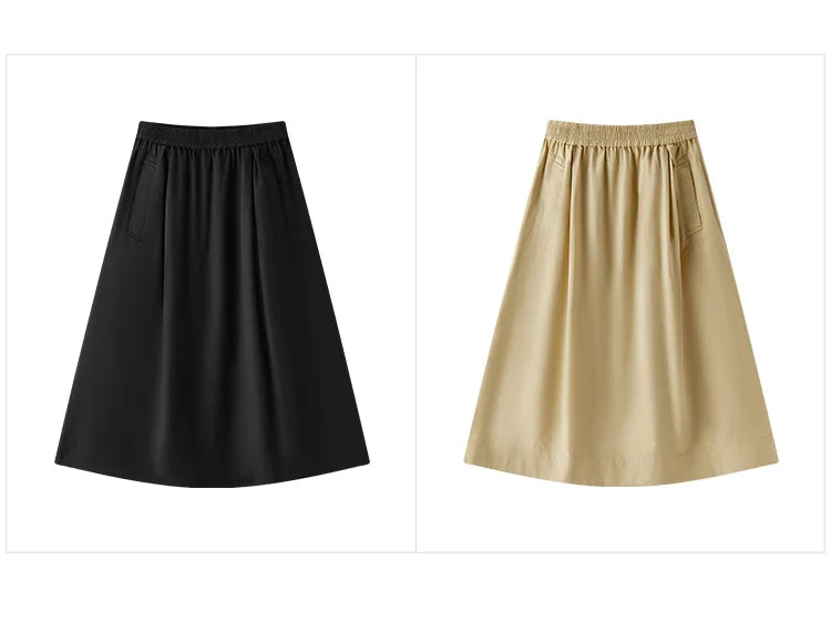 Cotton Lyocell Umbrella A-Line Skirt